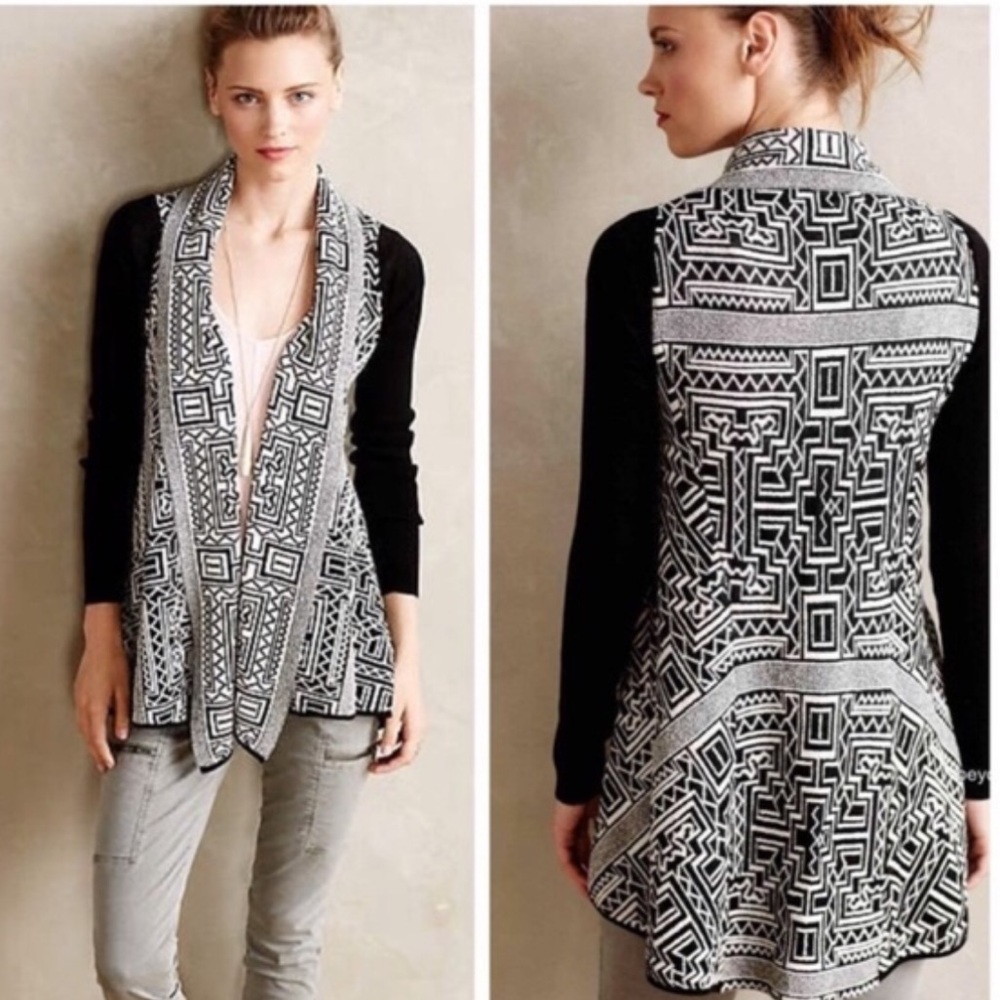 Anthropologie Field and Flower Aztec cardigan